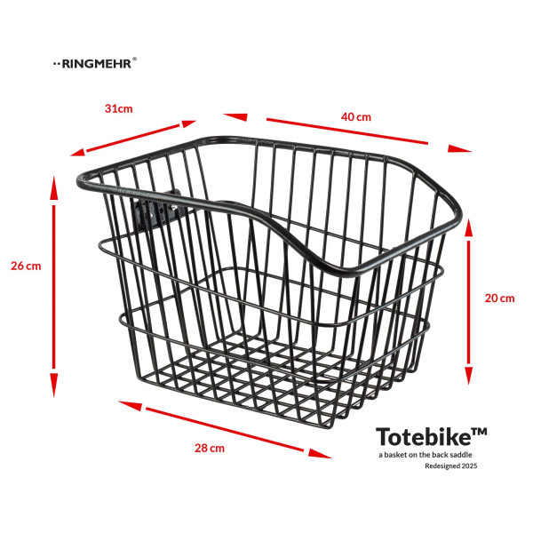 Rear Bike Basket 20L with Expander | Ringmehr
