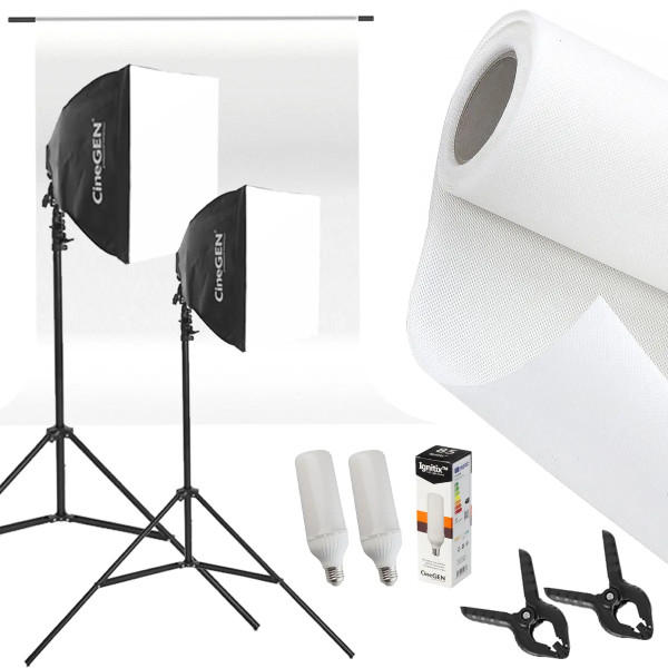 Keylights-Set 2x 40x40cm 85W LED Softbox Studio