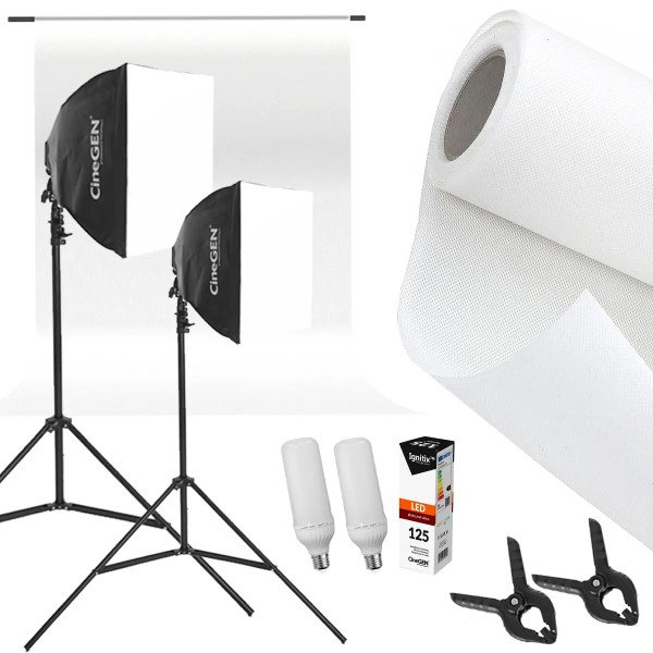 Keylight Background Set 2x50cm 125W LED Studio Kit