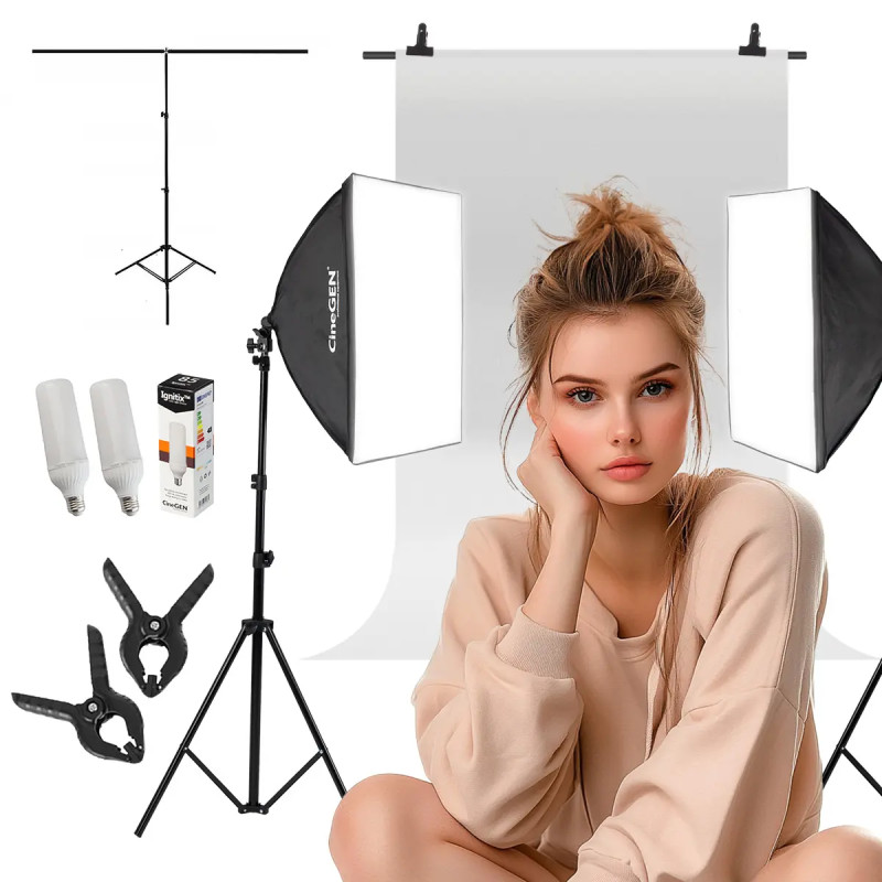 Keylights-Set 2x 40x40cm 85W LED Softbox Studio