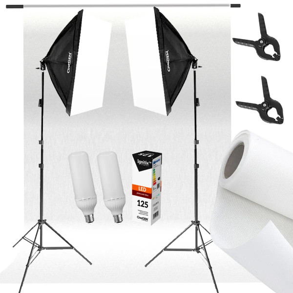 Keylights™ Kit 2x 50x70cm Softbox 85W LED Studio