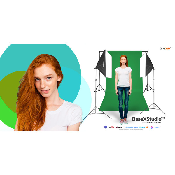 БейсХСтудіо™ набір GreenScreen 2x125W 40x40