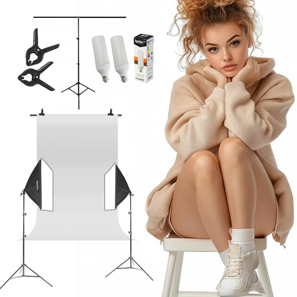Keylights-Set 2x 40x60cm 125W LED Softbox Studio