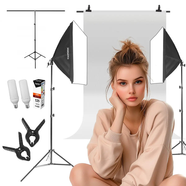 Keylights-Set 2x 40x60cm 125W LED Softbox Studio