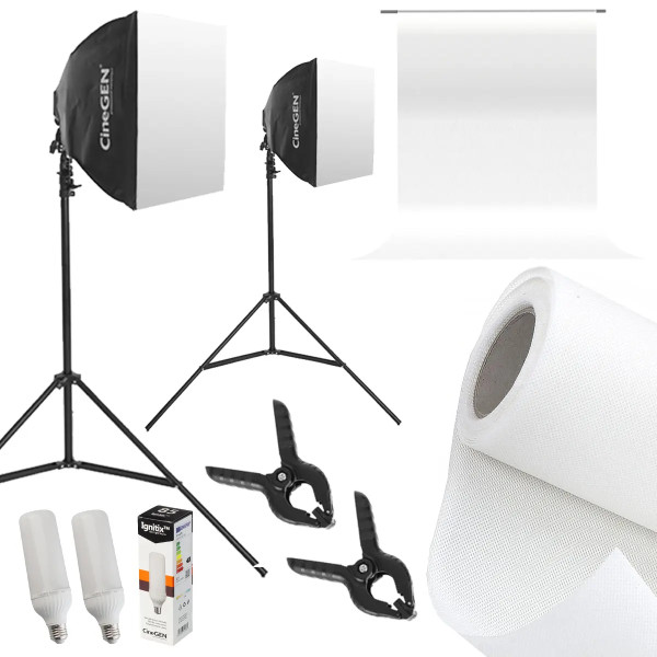 Keylights-Set 2x 40x40cm 85W LED Softbox Studio