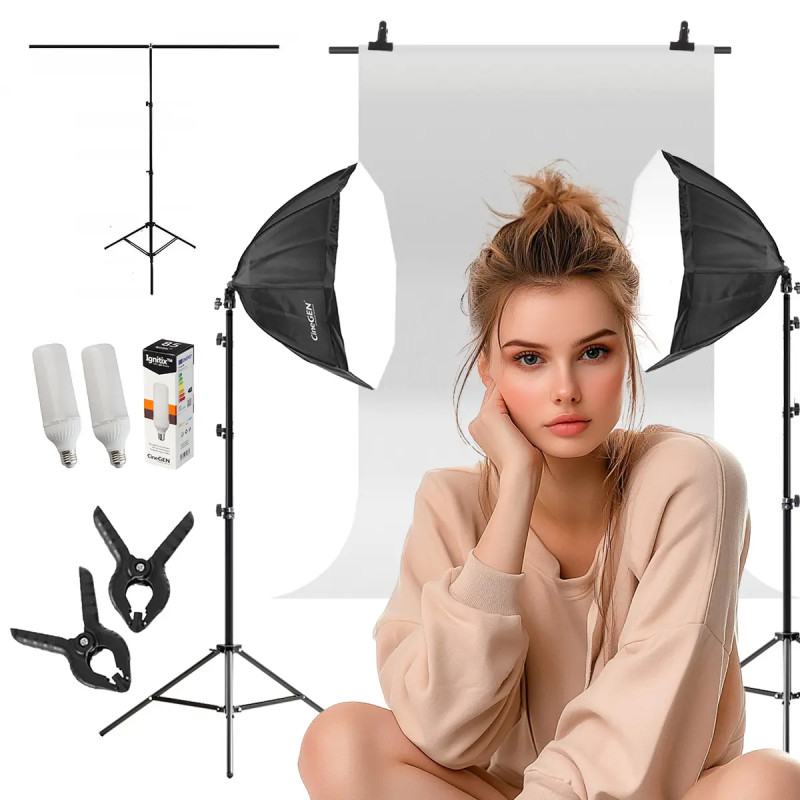 Набір Keylights™ 2x octa 60см 85Вт LED з тлом