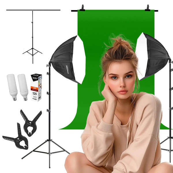 Keylights-Set 2x Octa-Softbox 60cm 125W LED Studio