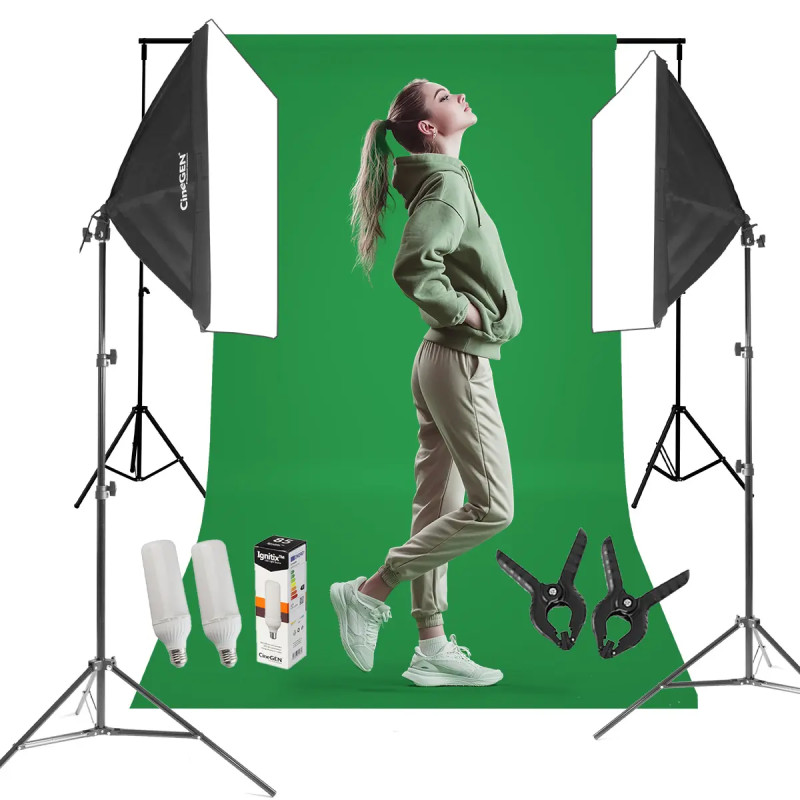 StudioLights 40x60cm Green Screen Kit 85W LED