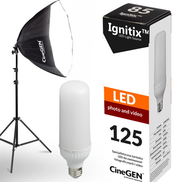 Zestaw studyjny tło GreenScreen 2x octa 60cm LED