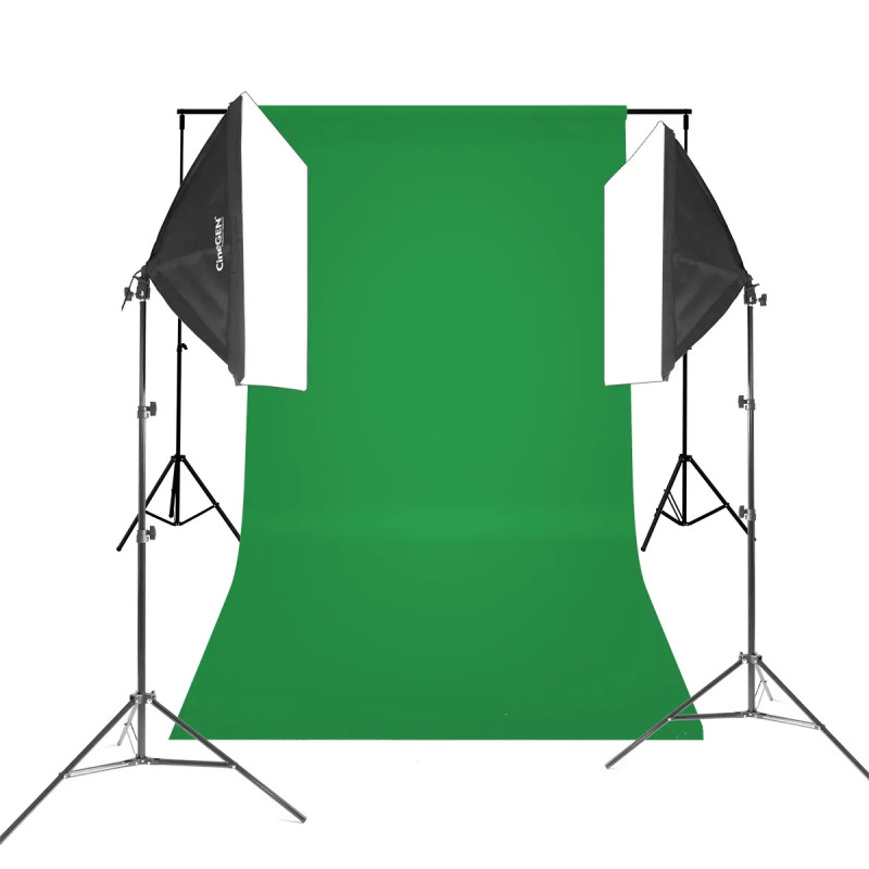 Zestaw z tłem StudioLights 2x LED 85W GreenScreen