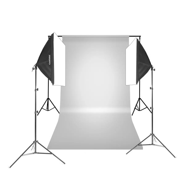 Zestaw studyjny StudioLights 2x125W LED + tło białe