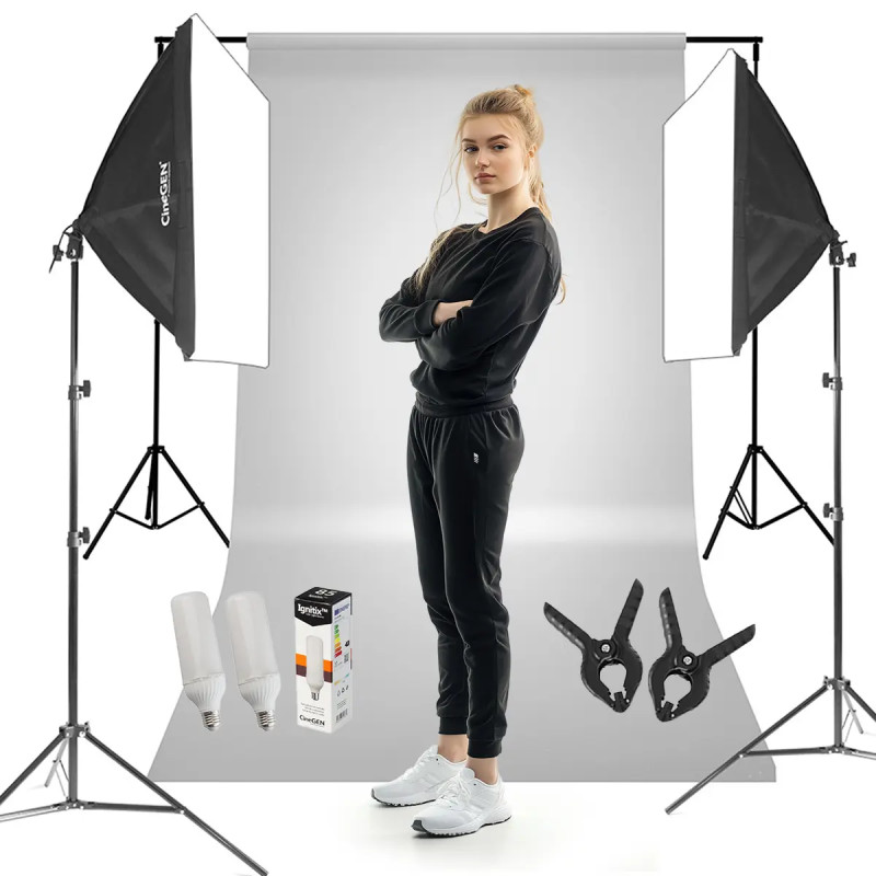 Studio-Set 2x Softbox 50x70 cm  i  85W LED