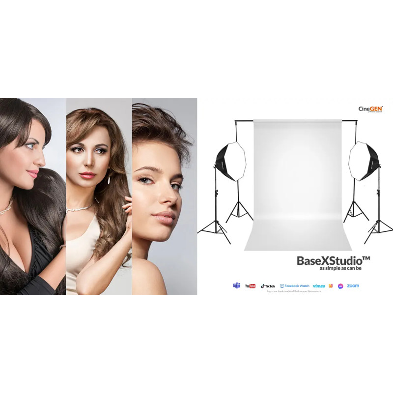StudioLights 2x Octa 60cm 125W LED Kit + Backdrop