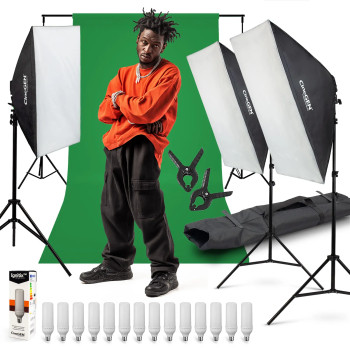 Zestaw studyjny StudioPro tło i lampy LED softbox