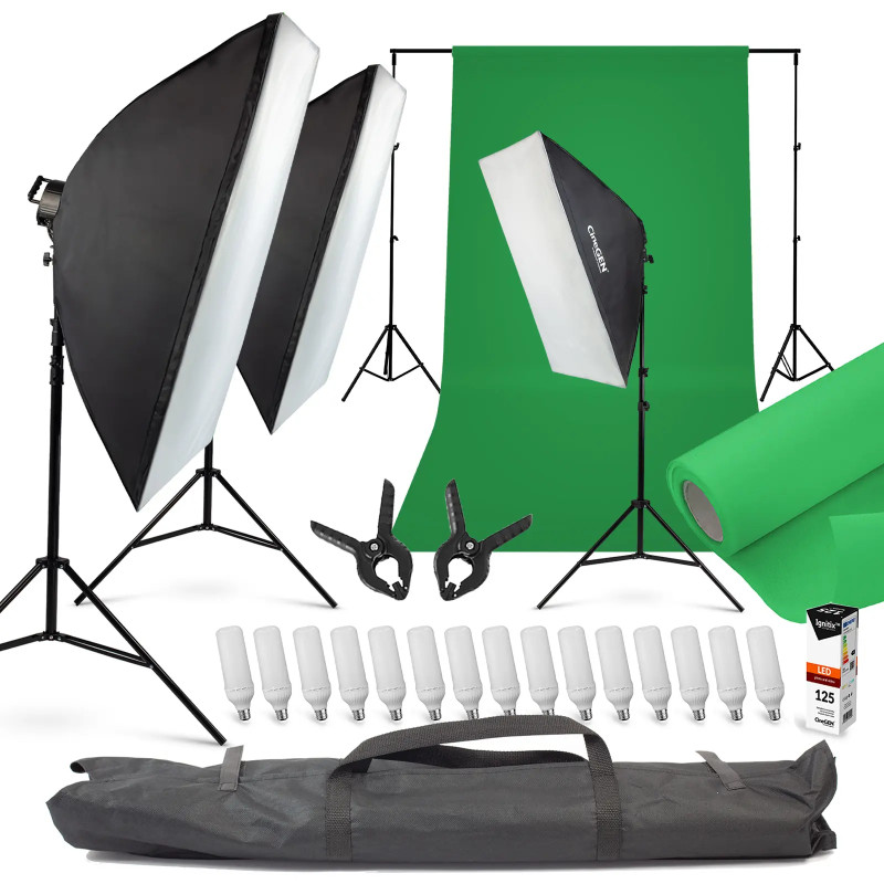 Oświetlenie softbox LED + tło StudioPro™ – zestaw