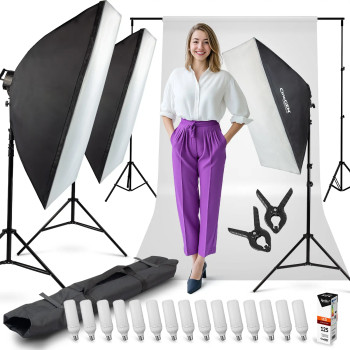 Zestaw softbox 3x LED + tło StudioPro™ studio