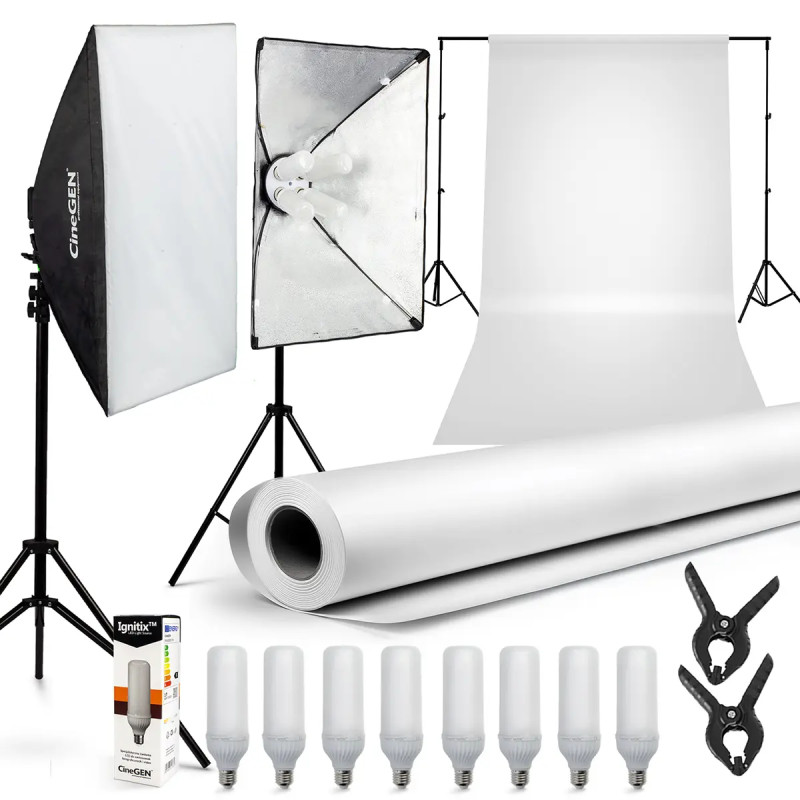 ProSetup™-Hintergrundset mit 8 x 125 Watt LED, 50 x 70 cm