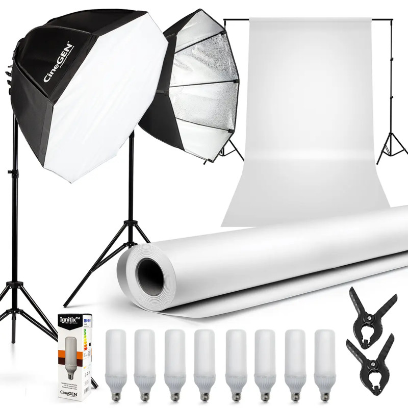 Zestaw ProSetup 8x125W LED octa 80cm do studia