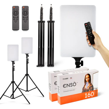 ENSÖ™-LED-Panel-Leuchten-Set mit Stativ, 2er Pack