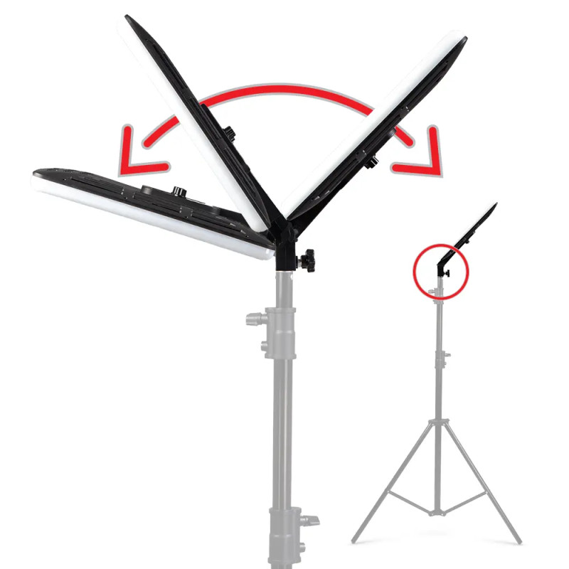 Zestaw 2 lamp LED panelowych na statywie CineGEN