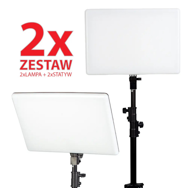Zestaw 2 lamp LED panelowych na statywie CineGEN