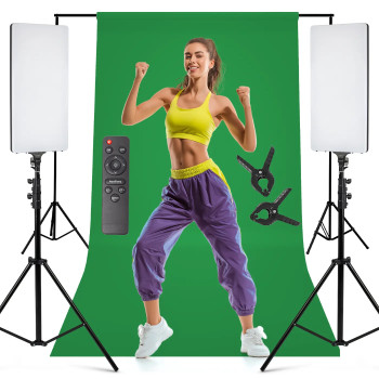 Zestaw green screen 2x lampa LED 320 | CineGEN
