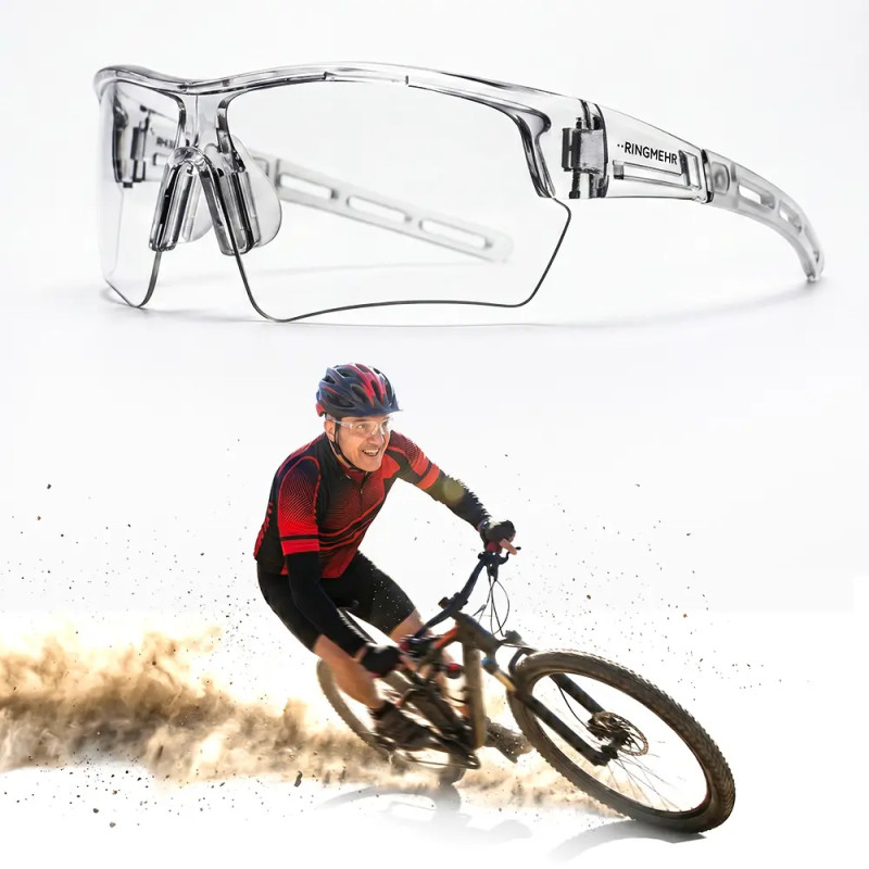 Okulary rowerowe ochronne transparentne