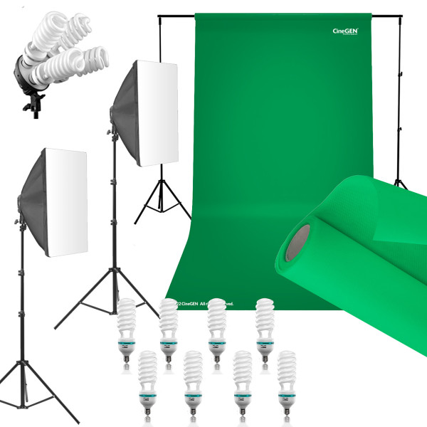 DELUXStudio GreenScreen Kit 8x125W 60x60cm