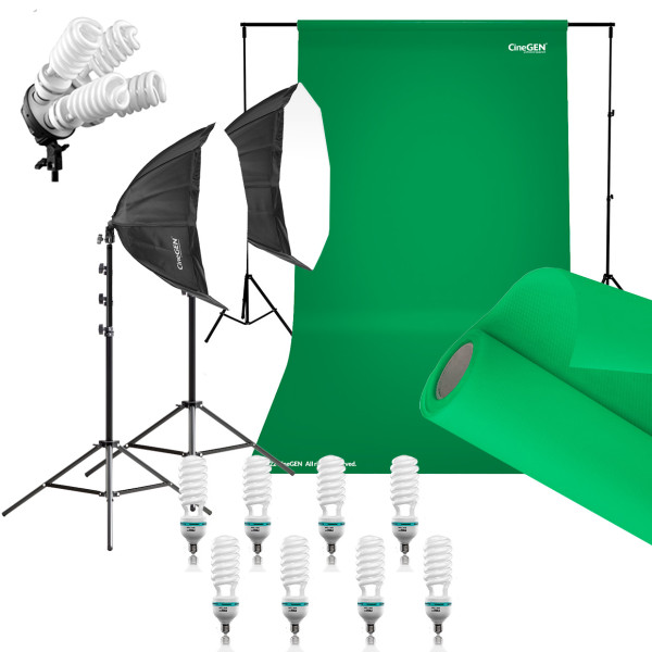 Zestaw studio green screen 8x85W octa 80cm