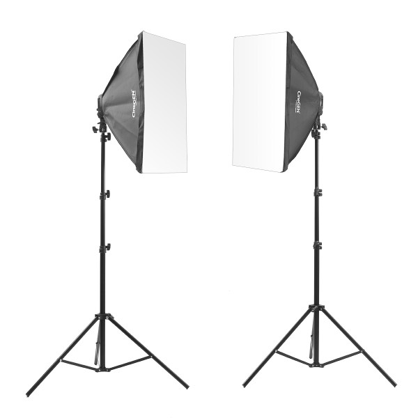 Zestaw z tłem DELUXStudio 8x125W 50x70cm