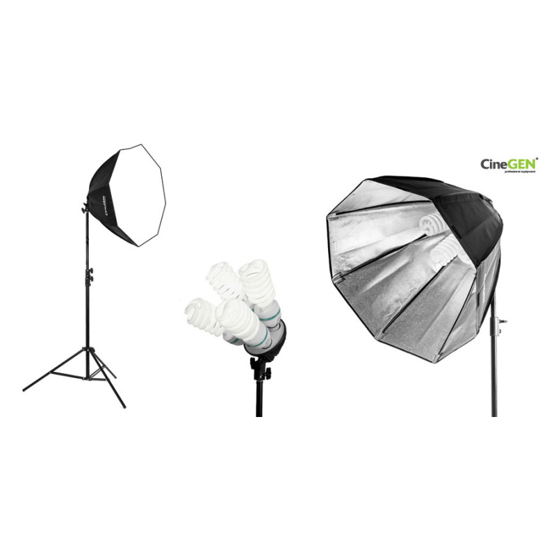 Zestaw z tłem DELUXStudio 8x85W OCTA 80cm