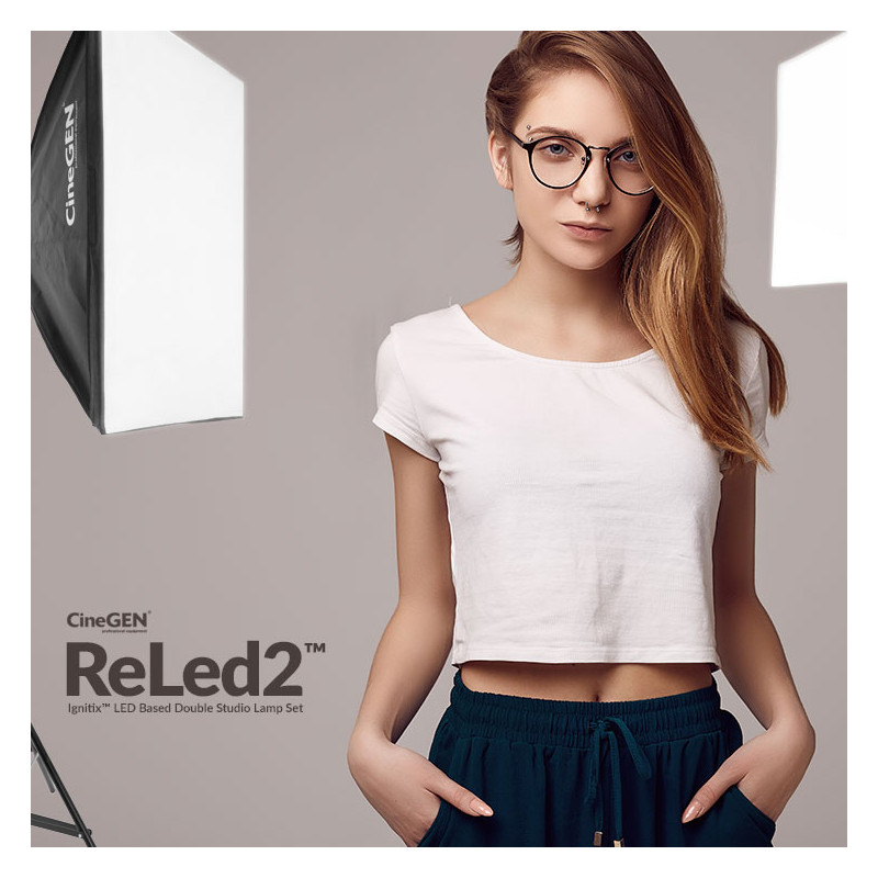ReLed2™ Podwójny zestaw LED z softboksami 40x40