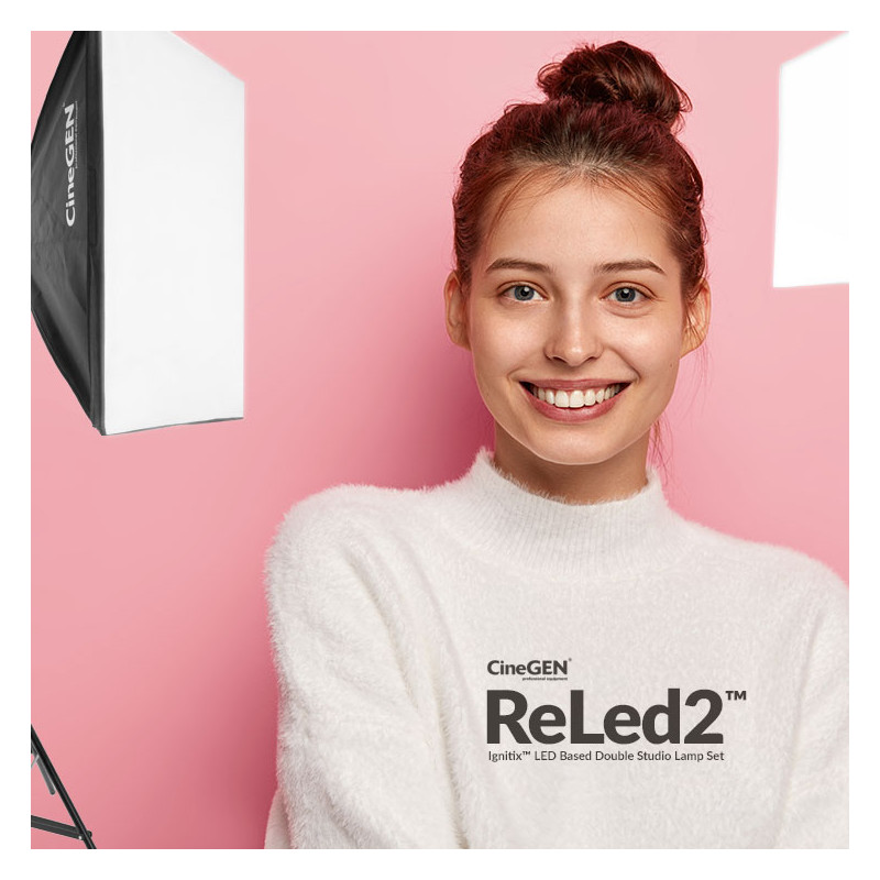 ReLed2™ Podwójny zestaw LED z softboksami 40x40