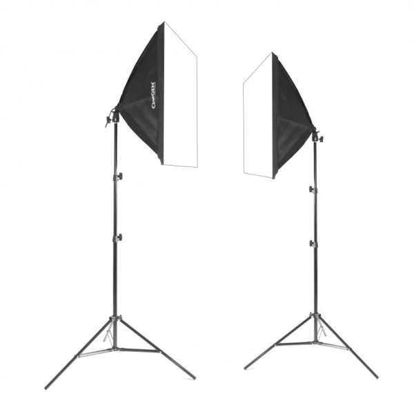 Zestaw 2x Softbox 60x60 125W + statywy 802