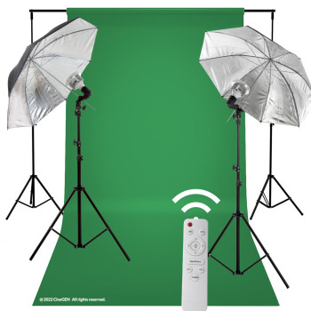 Zestaw GreenScreen 2xLED 50W z parasolkami studio