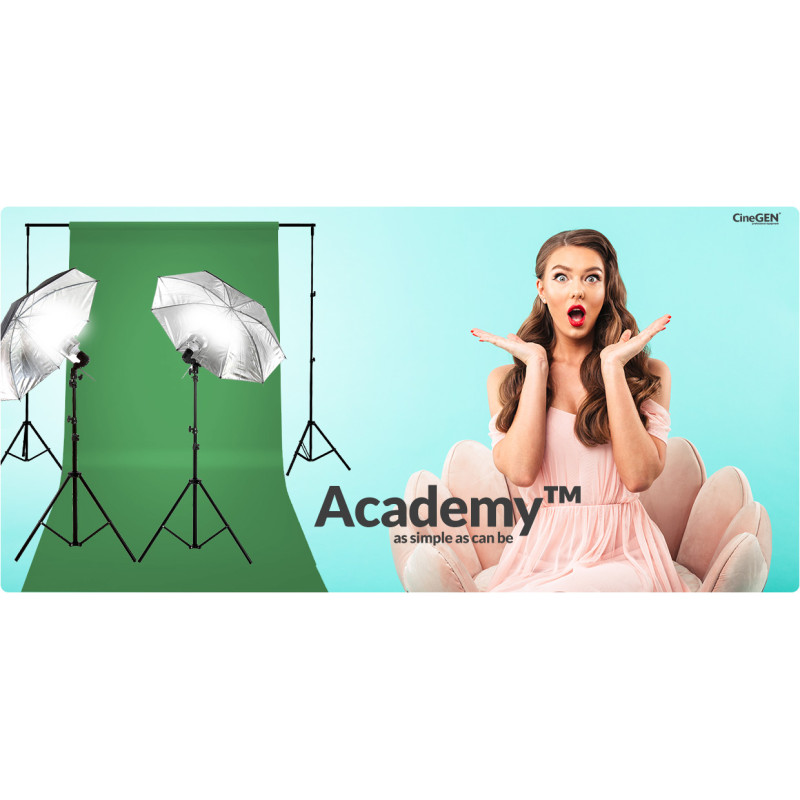 Zestaw GreenScreen 2xLED 50W z parasolkami studio