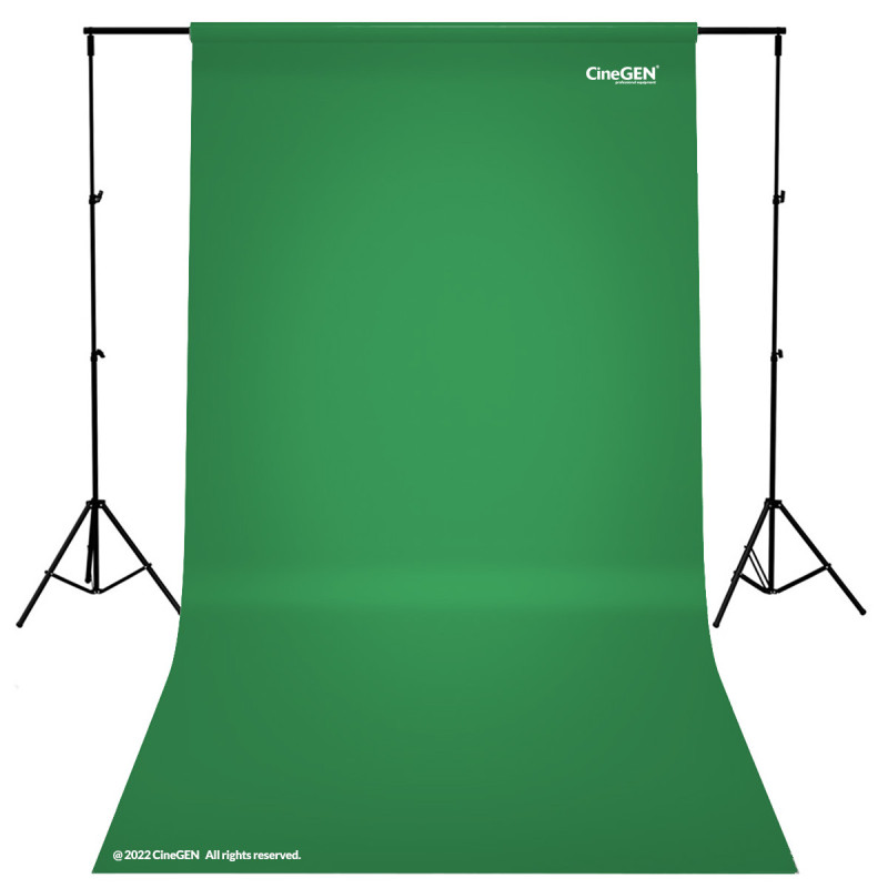 Greenscreen Set 110cm + 2x50W LED-Leuchten, silber