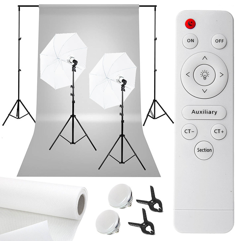 Academy-Set 2x LED 85W Softlight mit Hintergrund