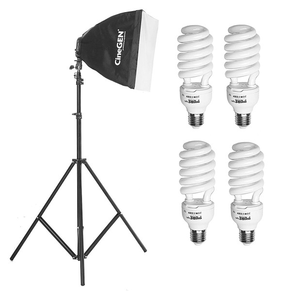 Softbox 40x40 cm Set 4x65W mit Stativ CGLS-815
