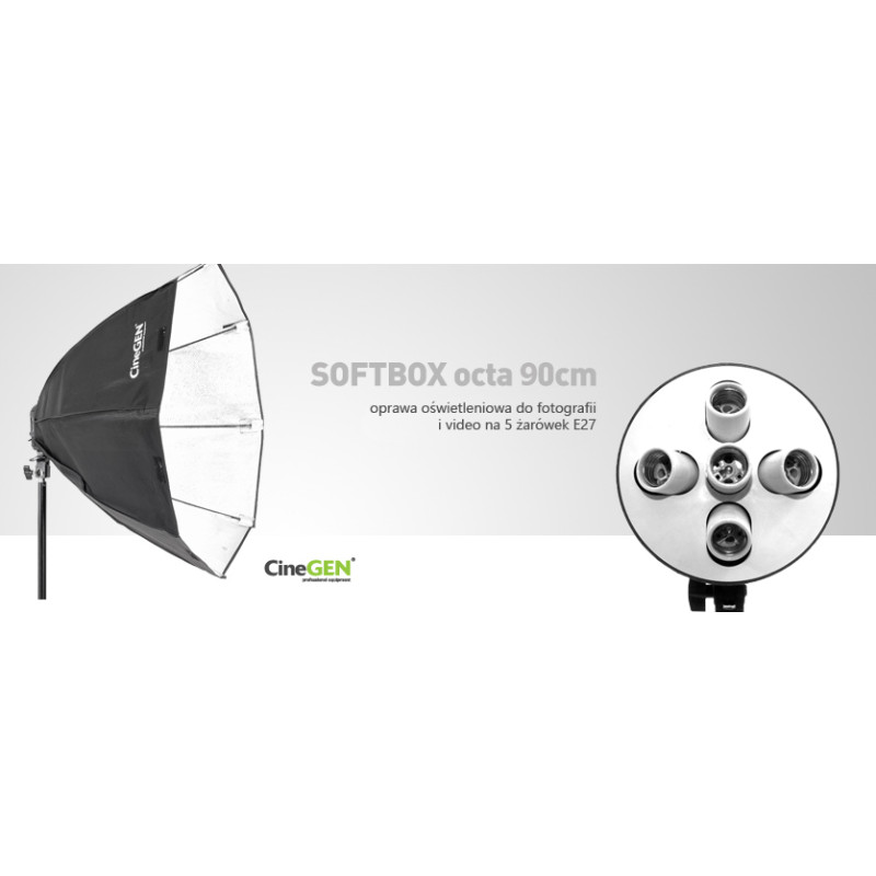 Lampa Softbox Octa 90cm 5x85W ze statywem 815