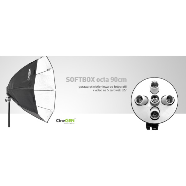 Lampa Softbox Octa 90cm 5x85W ze statywem 815